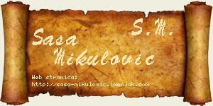 Saša Mikulović vizit kartica